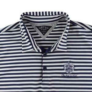 Adidas Adipure Golf Polo Men's XL Navy White Stripe Trump National Bedminster